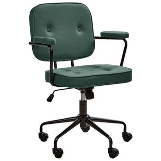 Beliani Beliani - Silla De Oficina De Piel Sint&eacute;tica Verde Negro Giratorio Altura Ajustable Pawnee