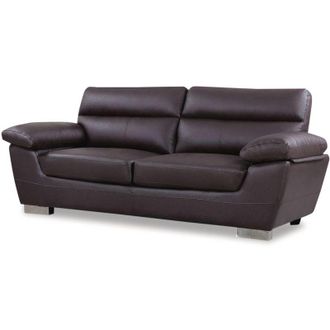 Habitat et Jardin Habitat Et Jardin - Divano in pelle rigenerata / pvc dallas - 3 posti - Cioccolato