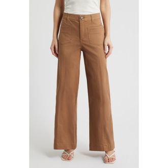 Wit & Wisdom Skyrise Patch Pocket Wide Leg Pants in Candied Walnut at Nordstrom, Size 10