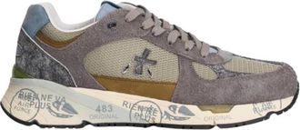 Premiata Grijze Sneakers met Unieke Bedrukte Tussenzool - Heren - Sneakers - Veelkleurig - 41 EU - Leer - Schoenen
