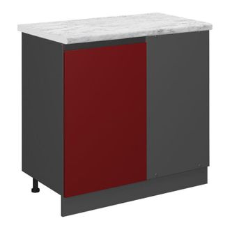 Vicco Armario De Esquina R-line, Rojo, 86 Cm Et M&aacute;rmol