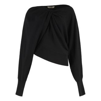 Alberta Ferretti Truien & Vesten, Dames, Zwart, S, Wol, Wollen trui met kasjmier