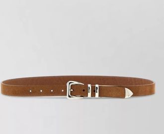 Brunello Cucinelli leather metal toe cap belt