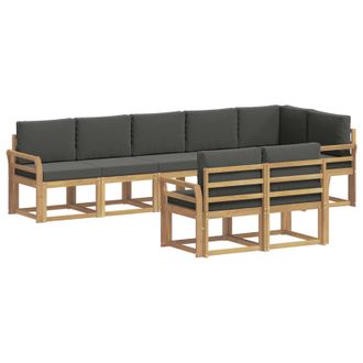 vidaXL Conjunto De Sof&aacute;s De Exterior 8 Pcs Blanco Y Antracita Vidaxl