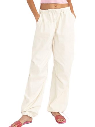 HYFVE Mid Rise Parachute Pants In Cream