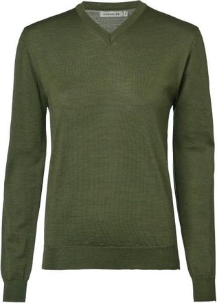 Chevalier Blaise V-Neck Merino Pullover Merinopullover f&uuml;r Damen | oliv