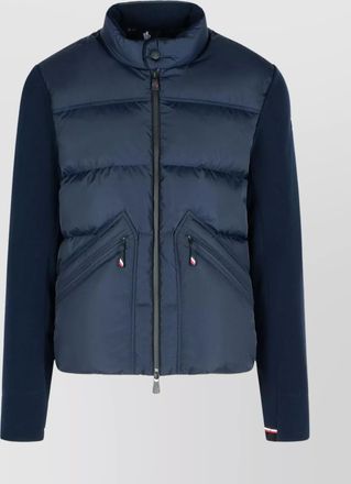 Moncler padded cardigan with high collar and zipper