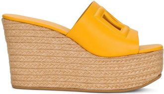 Dolce & Gabbana 110mm cut out-detail espadrilles - women - Calf Leather/Jute/Calf Leather/Calf Leather - 39.5 - Yellow