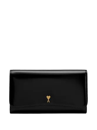 Ami Paris Paris leather wallet - unisex - CALFSKIN/Cotton - OS - Black