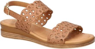 Bella Vita Zoe Sandals Womens Whiskey Leather Cut Out Adjustable Strap GAL996