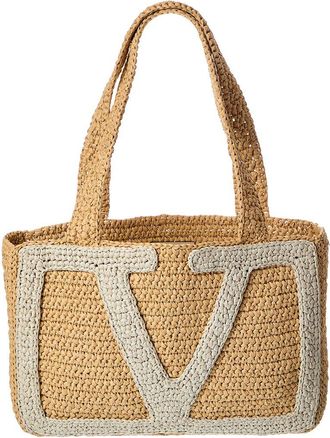 Valentino Viva Medium Raffia Tote