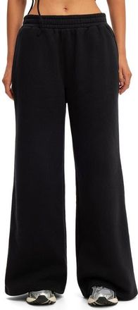Cotton On Womens Active Fleece Wide Leg Sweatpant in Black at Nordstrom, Size X-Small