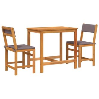 Berkfield Home 3 Piece Balcony Set with Cushions Solid Wood Acacia in Brown
