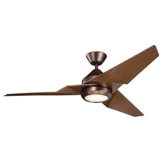 Netlighting Jade 152cm Ceiling Fan Dimmable LED Light Oil Bronze Remote Control in Brown