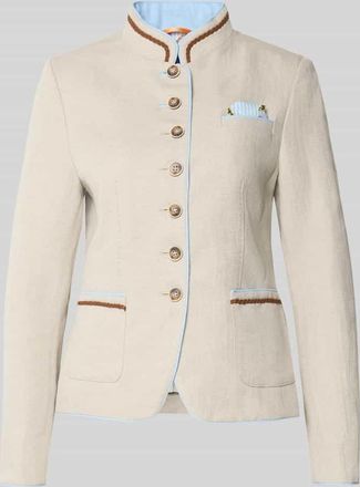 White Label Slim Fit Blazer aus Leinen-Baumwoll-Mix in Sand, Gr&ouml;&szlig;e 34