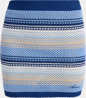 Amiri Striped Crochet Mini Skirt