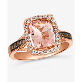 Le Vian Ladies Center Color Rings set in 14K Strawberry Gold