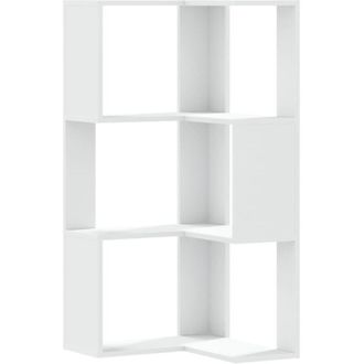 vidaXL Estanter&iacute;a De Esquina 3 Niveles Madera Blanco 50x50x102 Cm Vidaxl