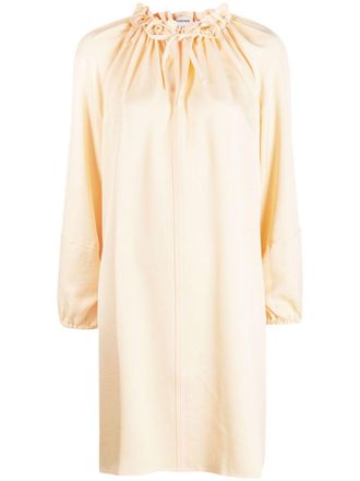 Goodious tie-fastening wide-sleeves dress - women - Triacetate/Polyester - 1 - Yellow