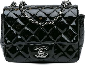 Chanel Hobo Bags - 2016-2017 Mini Square Classic Patent Single Flap - Gr. unisize - in Schwarz - für Damen