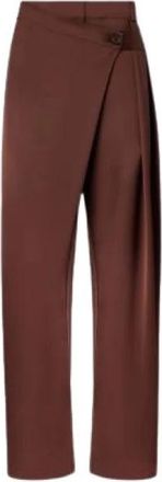 Pinko Wide Broeken - Dames - Wijde Broeken - Bruin - XS - Broeken