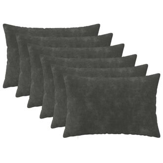vidaXL Cuscino 6 Pz Heerlen Antracite 40 X 60 Cm Fleece In Microfibra Vidaxl