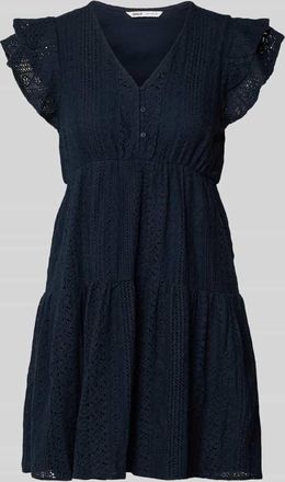 Only Tailliertes Blusenkleid aus Baumwoll-Mix Modell HELENA in Marine, Gr&ouml;&szlig;e XL