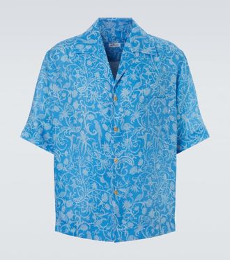 Kiton Camisa de lino estampada