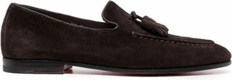Santoni Leren Loafers - Heren - Loafers - Bruin - 46 EU - Leer - Schoenen