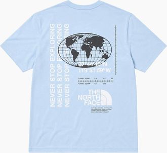 The North Face Mens The North Face Mens T Shirts M Energy Globe Crew Neck Short Sleeve Cotton Tee - Blue - Size: 36