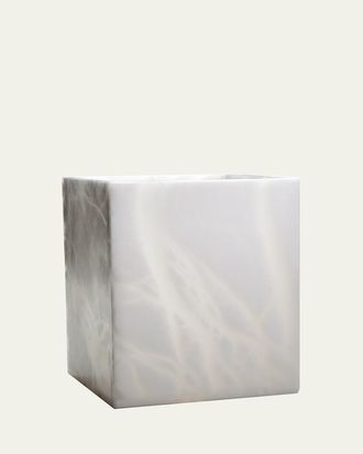 Labrazel Alisa Alabaster Wastebasket, White