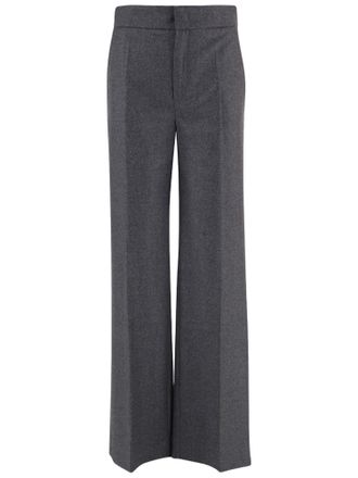 SA SU PHI Grey Tailored Wide-Leg Wool-Cashmere Formal Pants