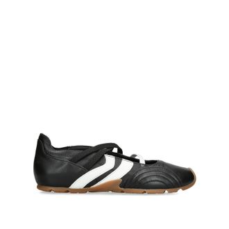 Steve Madden Womens Leather Joisie Black Sneakers - Black/White - Size UK 5