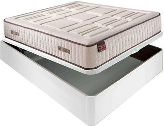Colchones Aznar Colch&oacute;n Hr Cotton Con Visco 27 Cm Extra Firme Transpirable + Canap&eacute; Abatible Madera 3d Transpirable Altura 34 Cm Blanco - 160x200 Cm