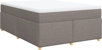 vidaXL Vidaxl - Cama Box Spring Con Colch&oacute;n Tela Gris Taupe 160x200 Cm