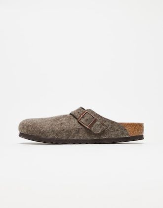 Birkenstock Bostons - Scarpe unisex in lana color cacao-Marrone