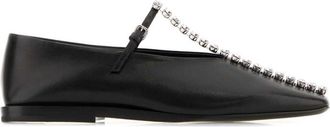 Jil Sander Black Leather Ballet Flats