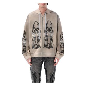 Who Decides War by Ev Bravado Zip-throughs, male, Gray, Size: XL Winged Zip Up
