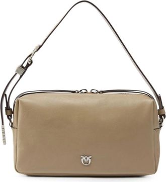 Pinko Bauletto Trittico - Dames - Schoudertassen - Grijs - ONE Size - Katoen - Tassen