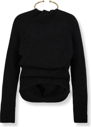 Darkpark Darkpark - Trui met ringdetail - Dames - Truien - Zwart - Maat: S Wol