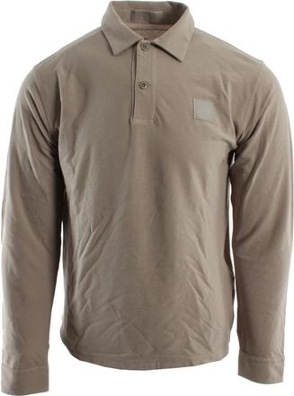 Stone Island Long Sleeve Cotton Jersey Polo - Heren - Polos - Beige - S - Katoen - Tops