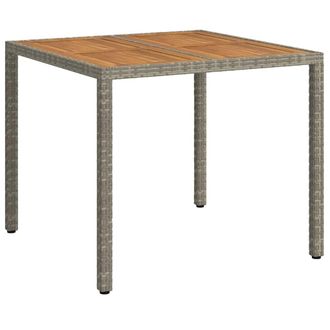 vidaXL Mesa De Jard&iacute;n Gris 90 X 90 X 75 Cm Rat&aacute;n Sint&eacute;tico Vidaxl