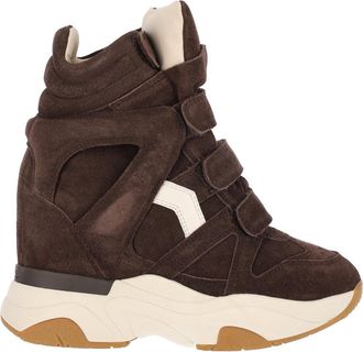 Isabel Marant Brown Balskee Leather Suede Sneakers