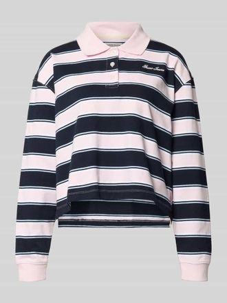 Guess Cropped Poloshirt mit Label-Stitching in Weiss, Gr&ouml;&szlig;e XS