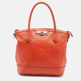 DKNY Dkny Orange Leather Totes Bag