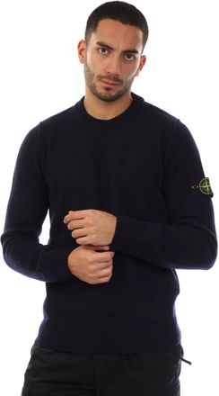 Stone Island Heren Stone Island Lamswollen Crewneck Sweatshirt in Navy