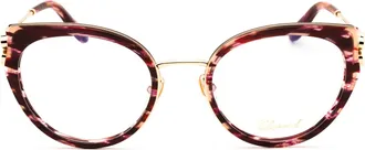 Chopard VCH367V Cat-Eye Metal Frame Eyeglasses - Burgundy