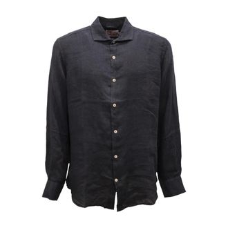 MC2 Saint Barth Pamplona Linnen Shirt - Heren - Casual Overhemden - Blauw - L - Linnen - Overhemden