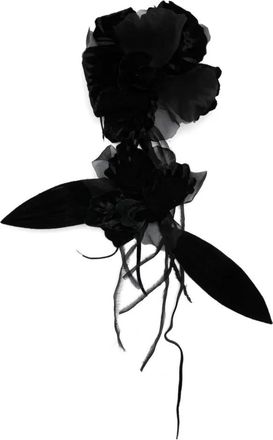 Alberta Ferretti Spilla con frange - Nero