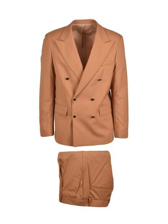 Mars&eacute;m Gold Virgin Wool Polyester Elastane Men Suit
